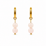 Rose quartz gold earrings