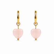 Rose quartz gold earrings
