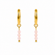 Rose quartz gold earrings