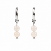 Rose quartz earrings silver