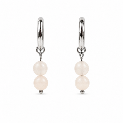 Rose quartz earrings silver