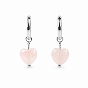 Rose quartz earrings silver