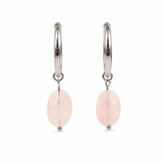 Rose quartz earrings silver