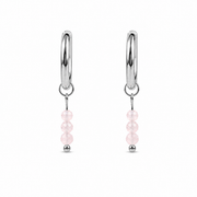 Rose quartz earrings silver