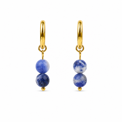 Earrings sodalite gold
