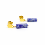 Earrings sodalite gold