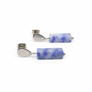 Silver sodalite earrings