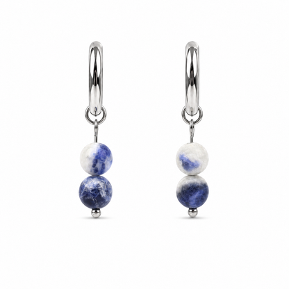 Silver sodalite earrings