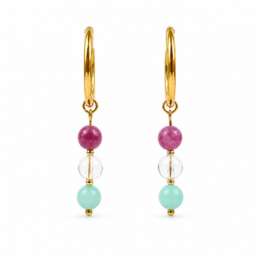 Virgo gold zodiac sign earrings