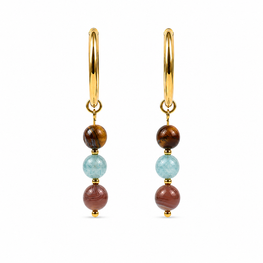 Gemini gold earrings