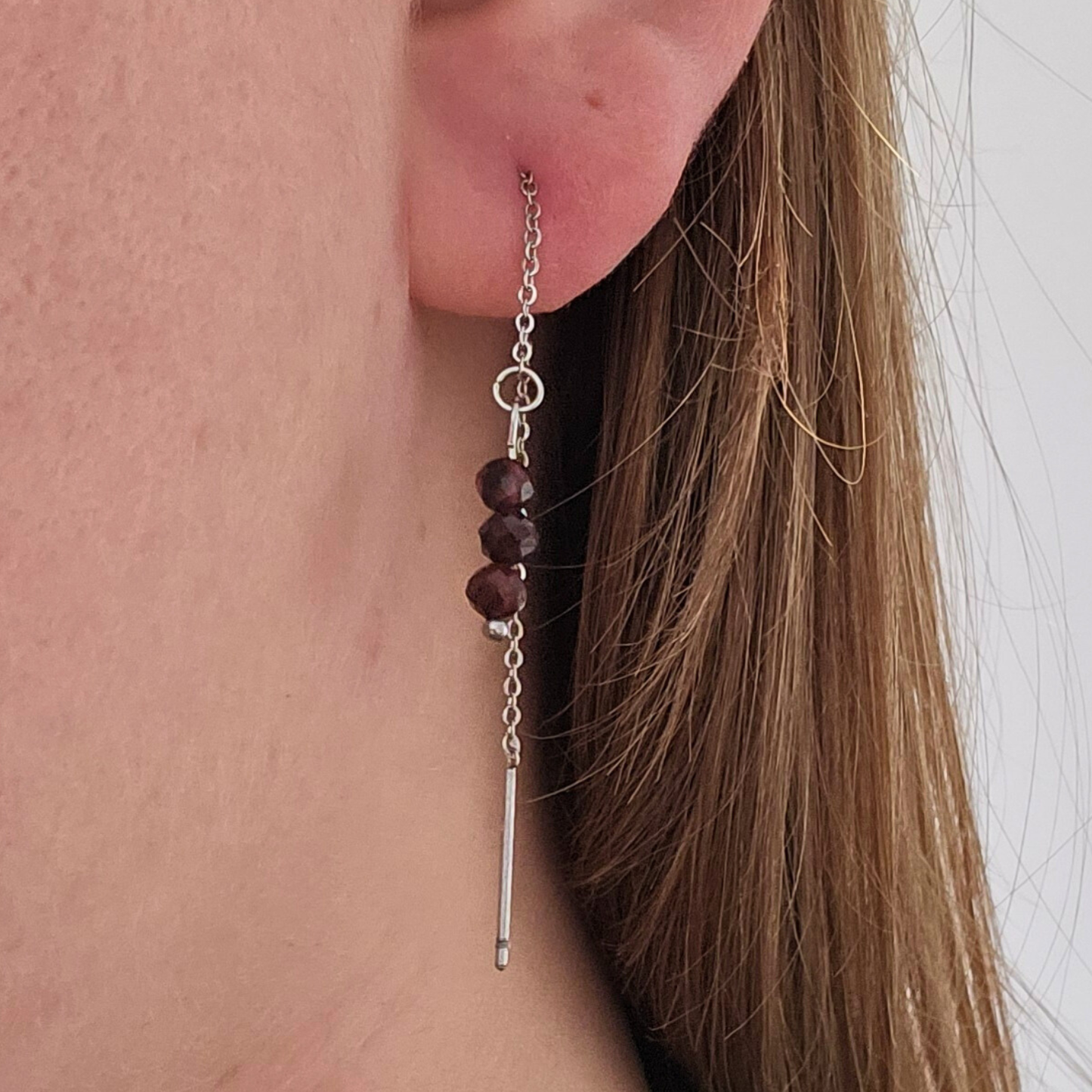 Ohrhänger Granat Silber