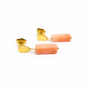 Sunstone earrings gold