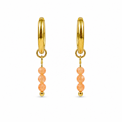 Sunstone earrings gold