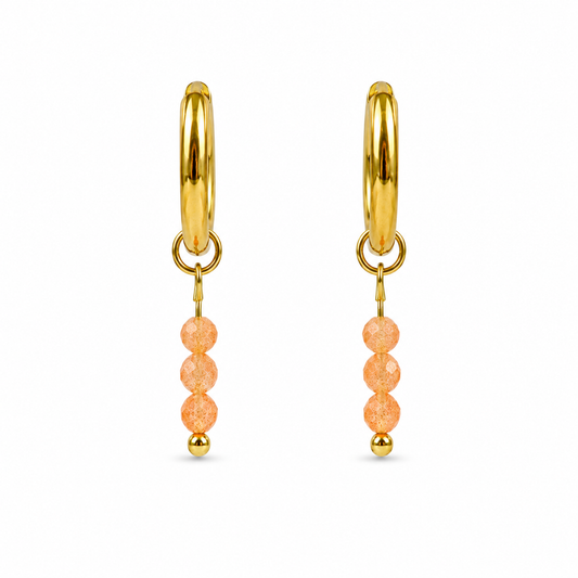 Sunstone earrings gold