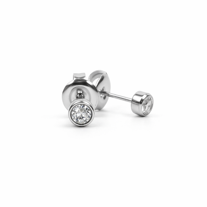 Geboortesteen oorstekers zilver