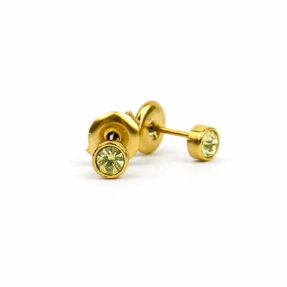 Geboortesteen oorstekers goud