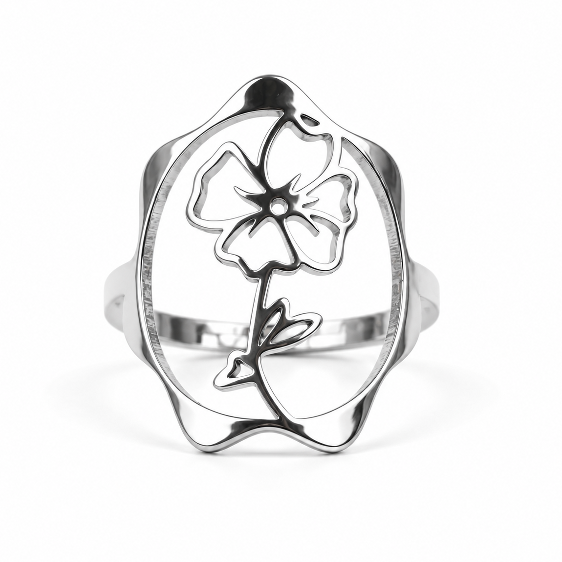 Geboortebloem ring zilver