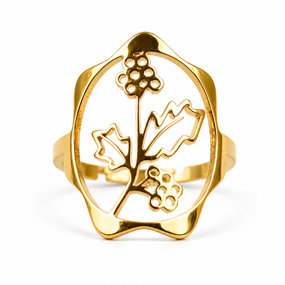 Geboortebloem ring goud
