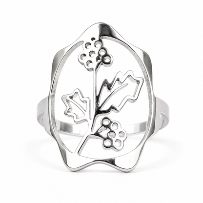 Geboortebloem ring zilver