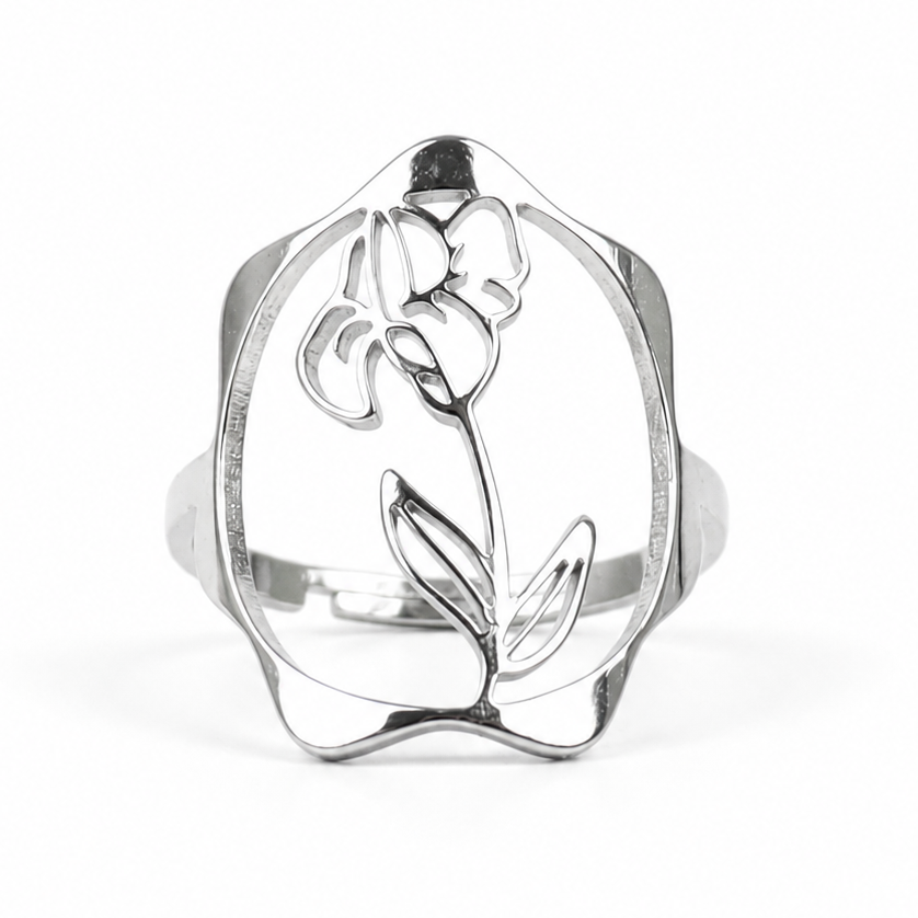 Geboortebloem ring zilver
