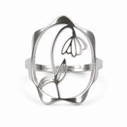 Geboortebloem ring zilver