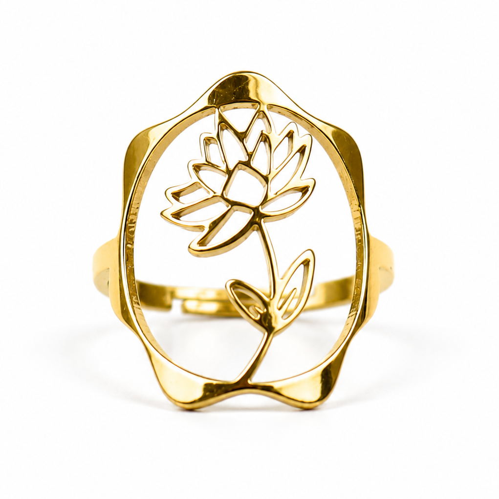 Geboortebloem ring goud