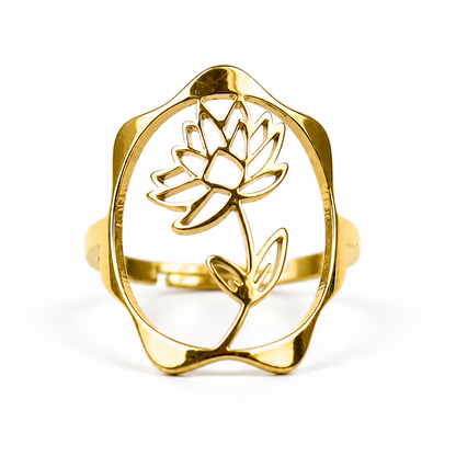 Geboortebloem ring goud