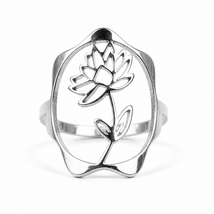 Geboortebloem ring zilver