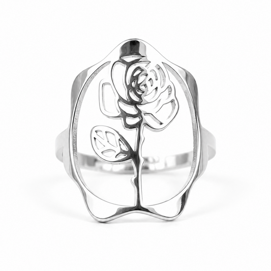 Geboortebloem ring zilver