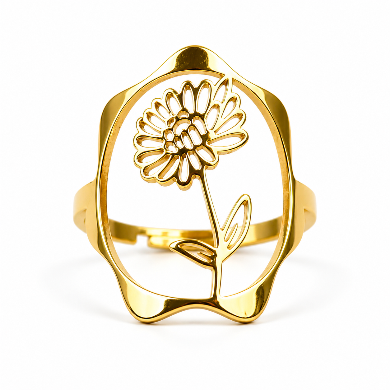 Geboortebloem ring goud