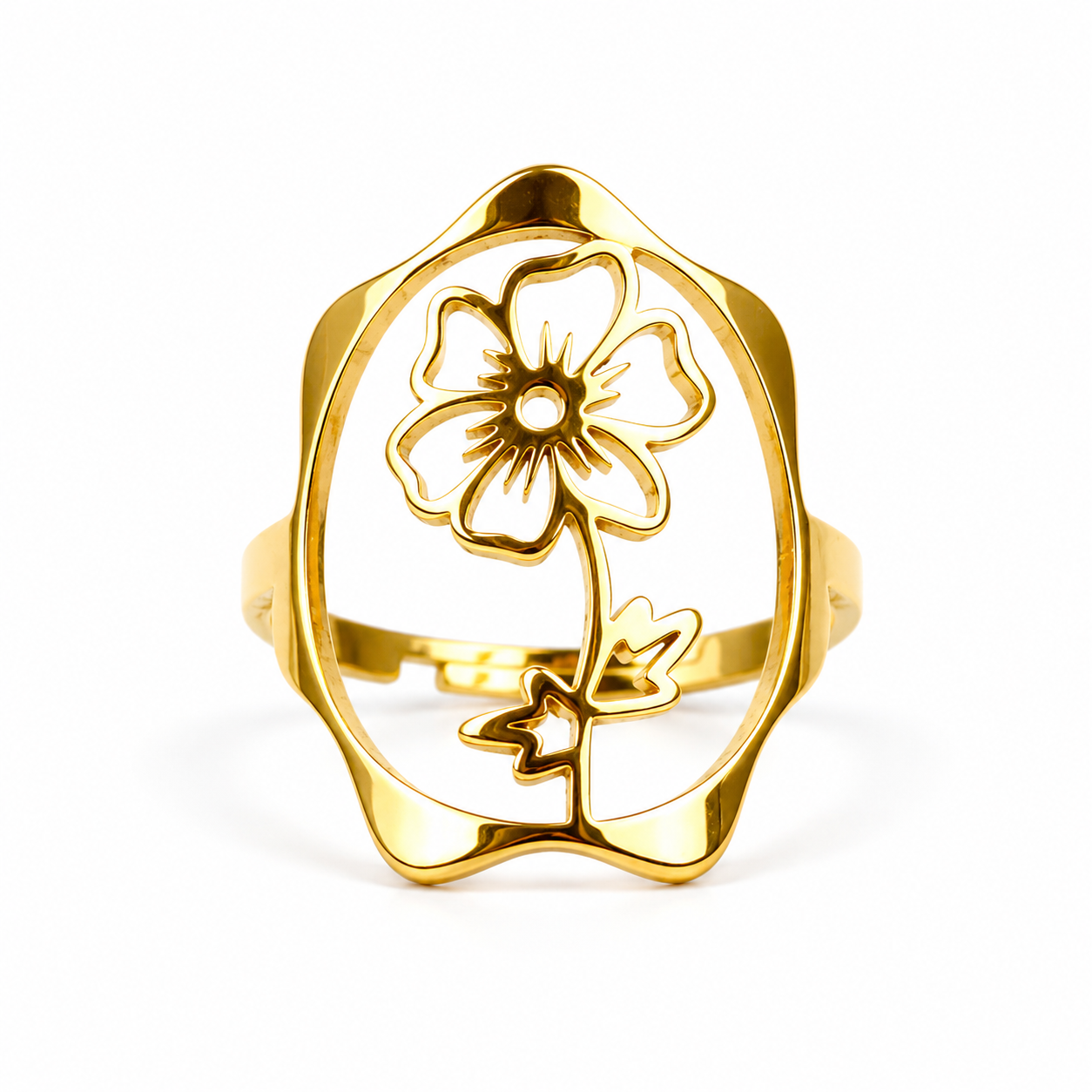 Geboortebloem ring goud