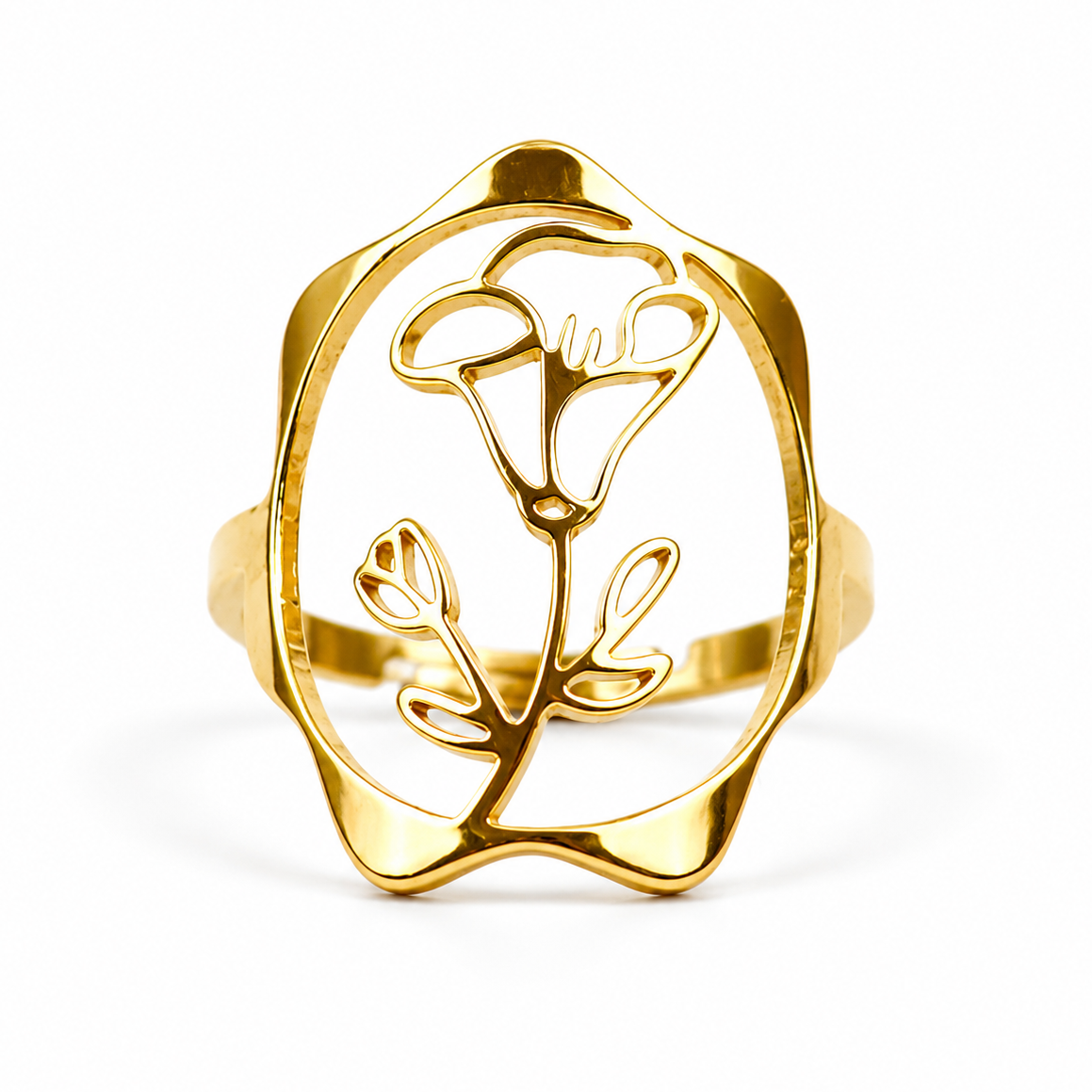 Geboortebloem ring goud