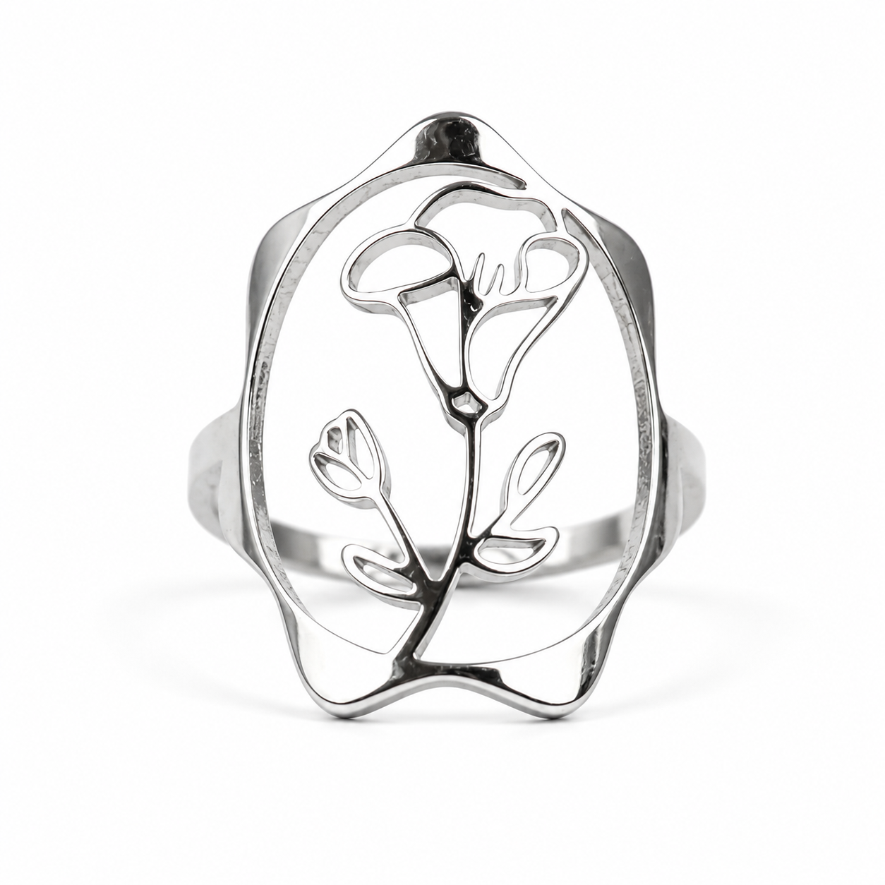 Geboortebloem ring zilver