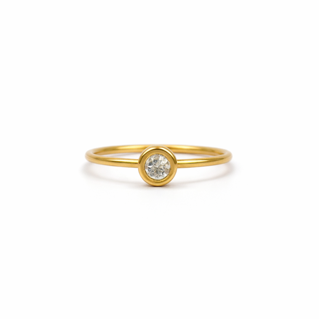 Birthstone ring April gold