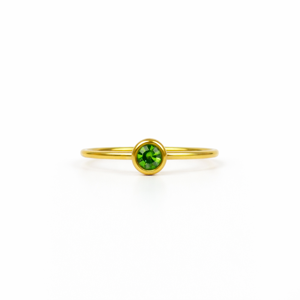 Birthstone ring august gold