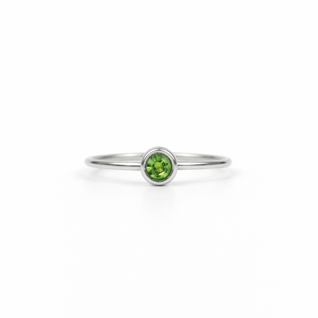 Birthstone ring august silver