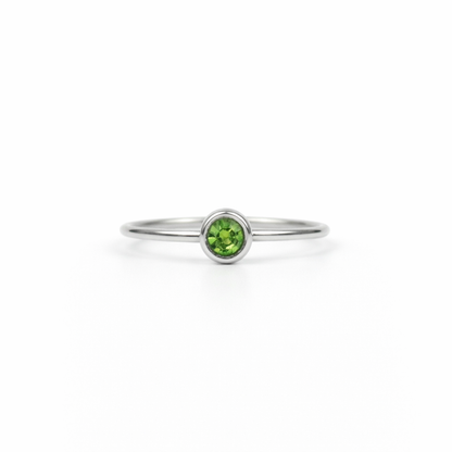 Geboortesteen ring zilver