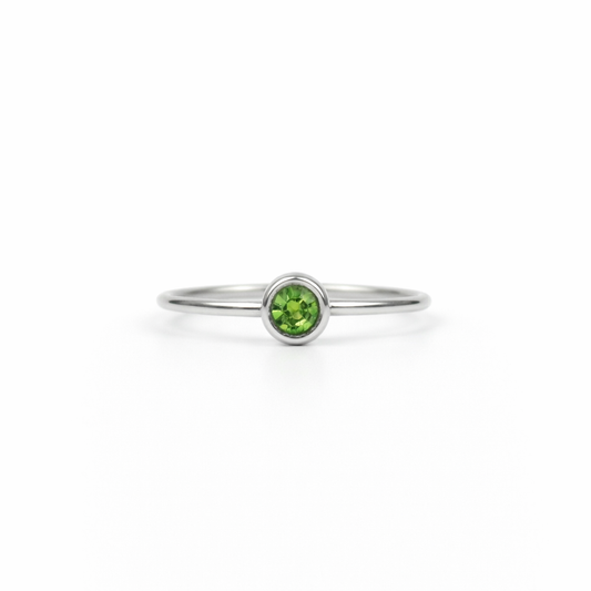 Geboortesteen ring augustus zilver
