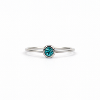 Geboortesteen ring zilver