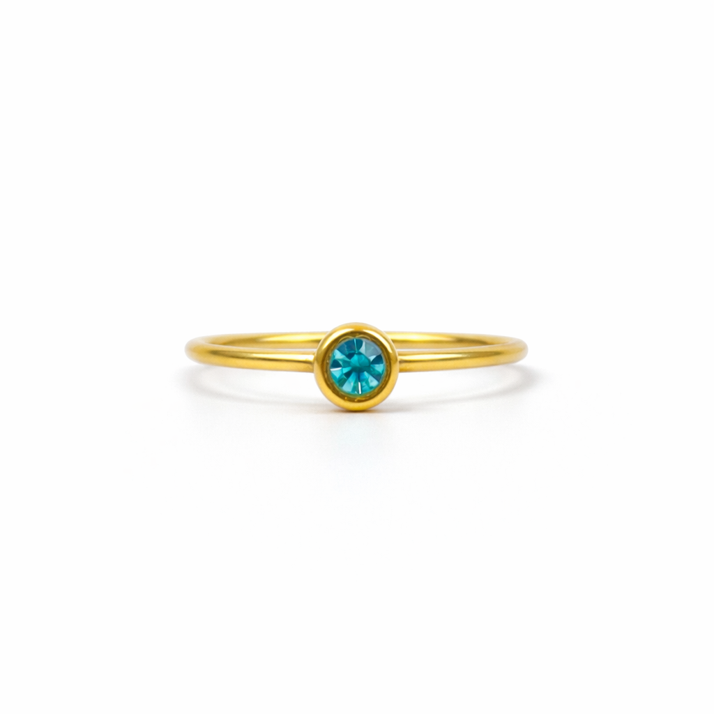Birthstone ring December gold