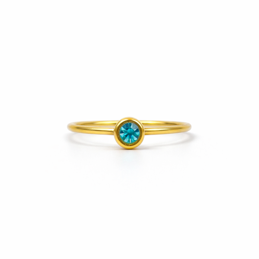 Birthstone ring December gold
