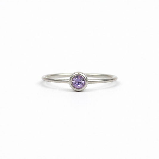 Geboortesteen ring februari zilver