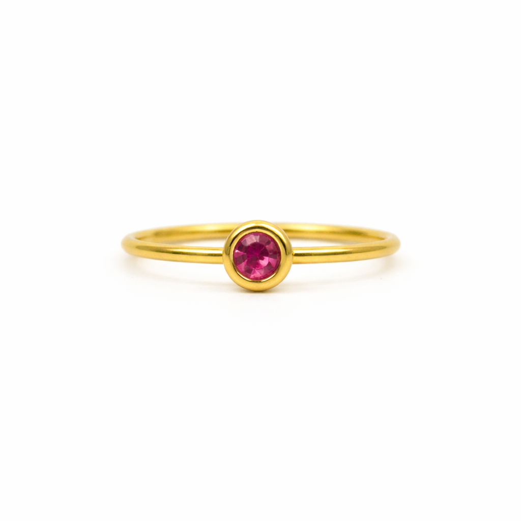 Birthstone ring july gold