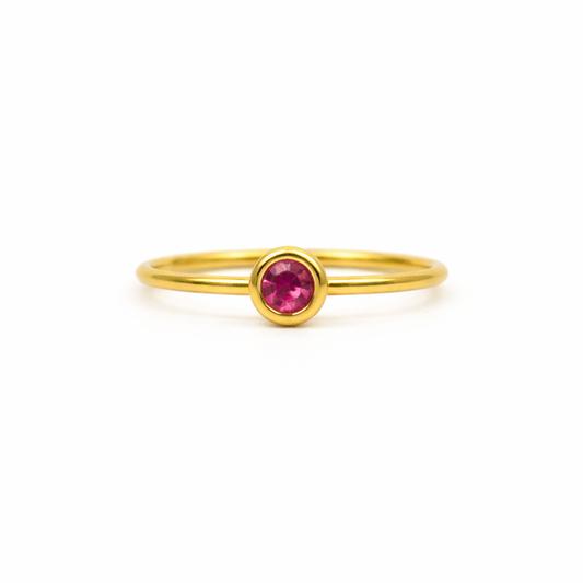 Birthstone ring july gold