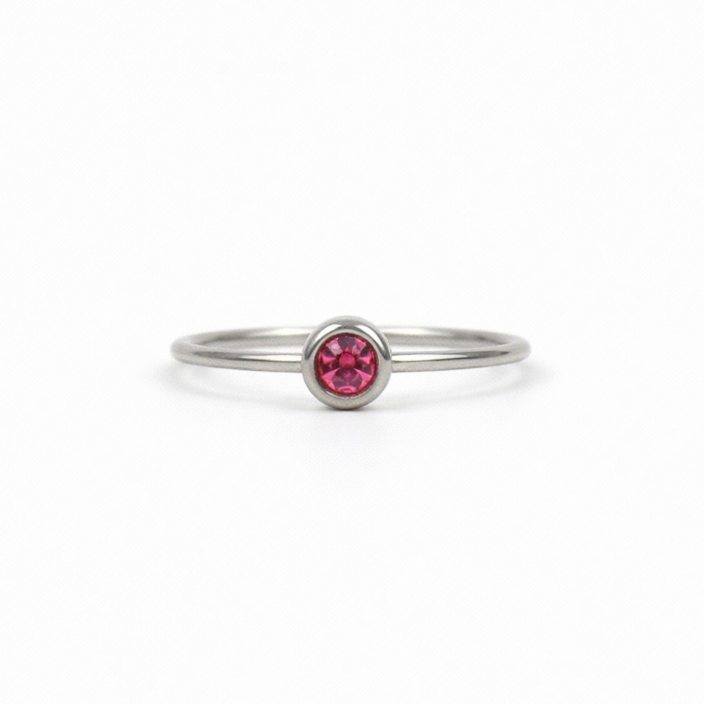 Birthstone ring July silver