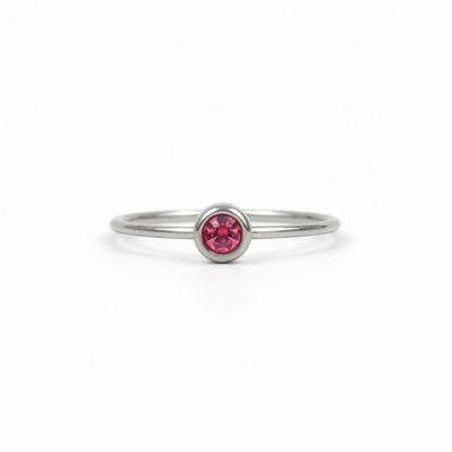 Geboortesteen ring zilver