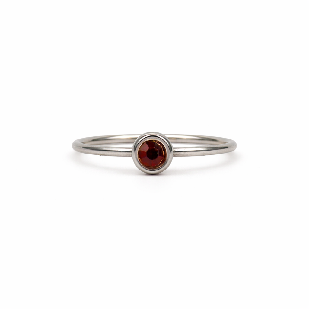 Birthstone ring June silver
