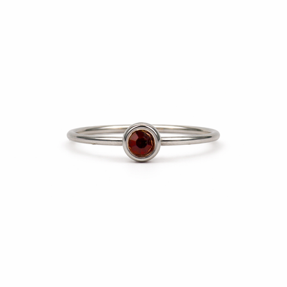 Geboortesteen ring zilver