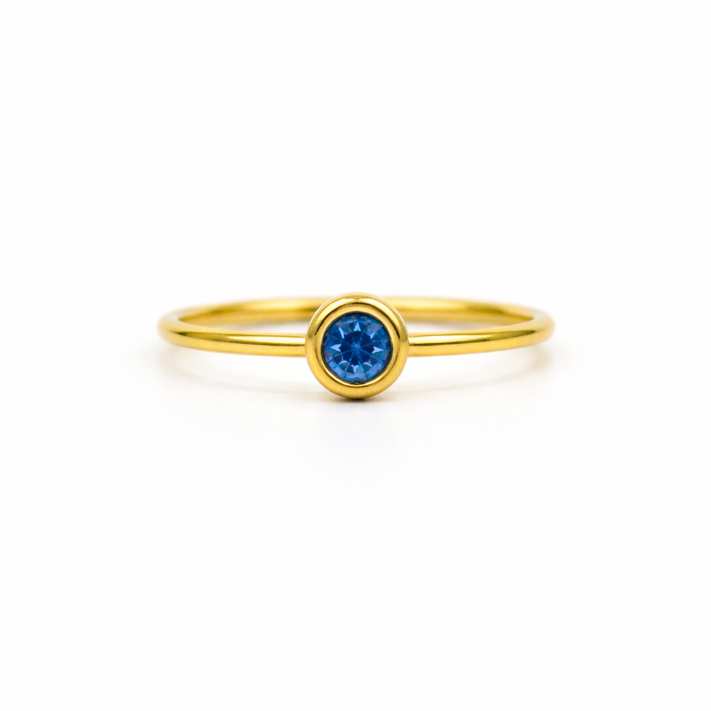 Birthstone ring March gold