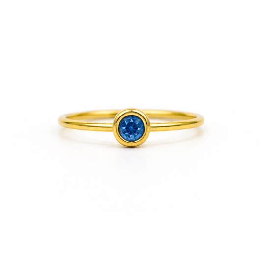 Birthstone ring March gold